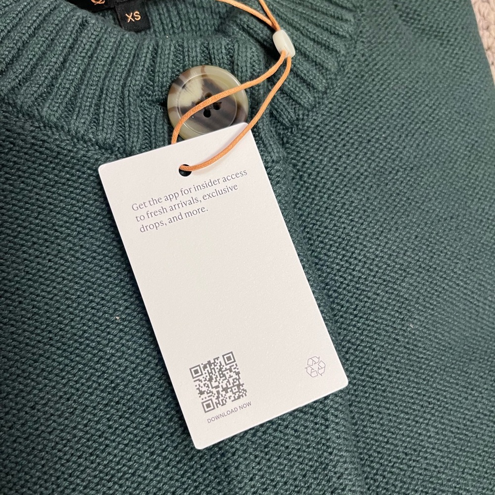 Quince 100% Organic Cotton Cropped cardigan Big Sur Green NWT XS - Picture 3 of 16